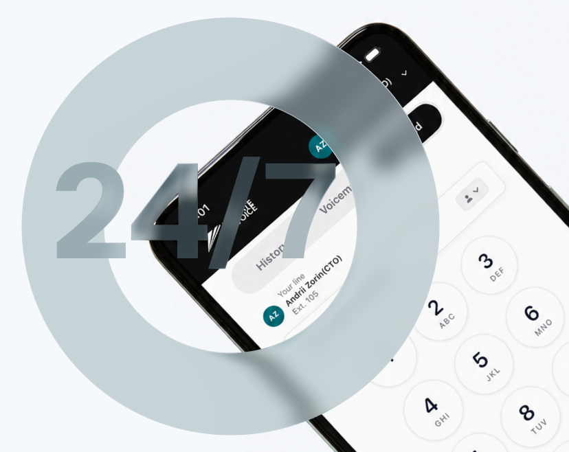AI receptionist available 24/7 on mobile