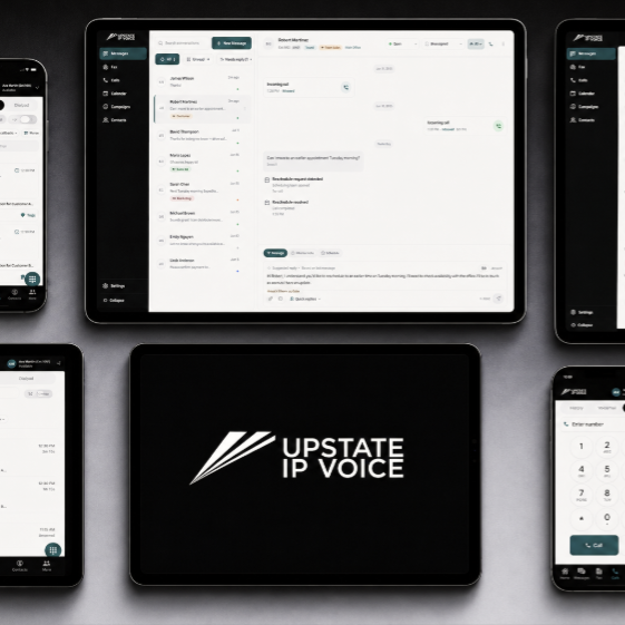 Upstate IP Voice on smartphone, tablet, and laptop