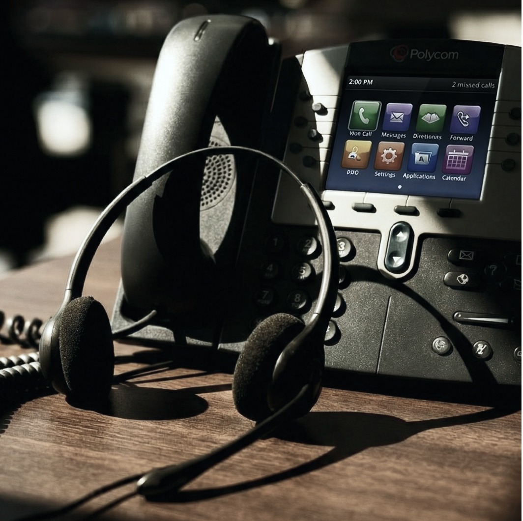Desk phone and headset